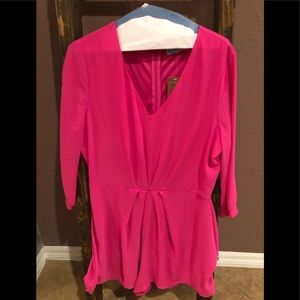 Hot Pink Long Sleeve Romper Large